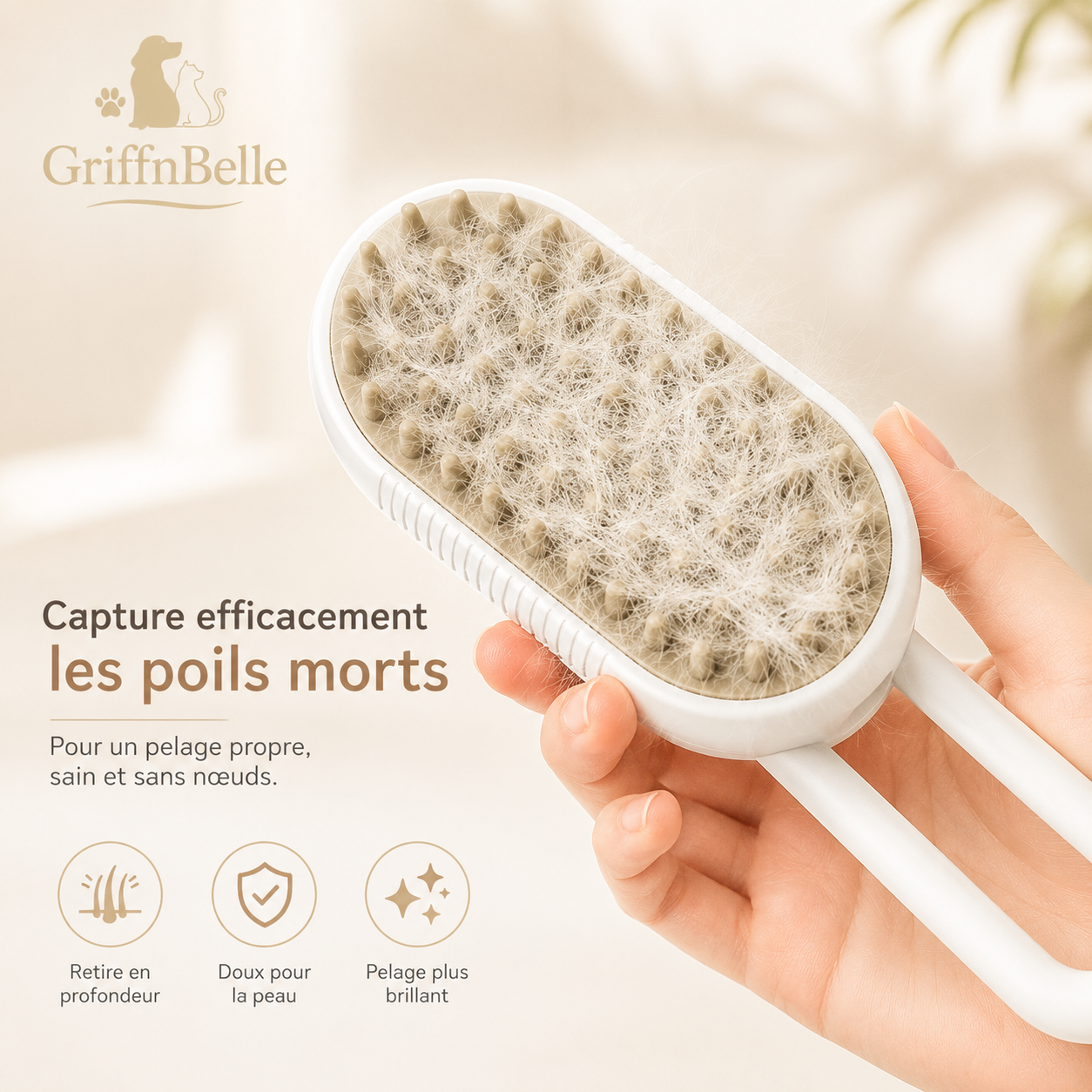 Brosse à Vapeur 3-en-1 pour Chat et Chien — GriffNBelle