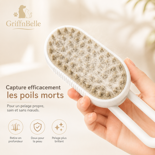 Brosse à Vapeur 3-en-1 pour Chat et Chien — GriffNBelle